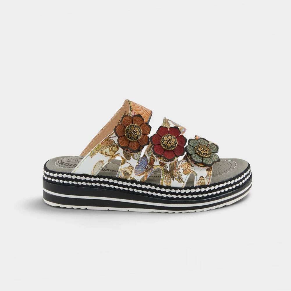 NEW L'ARTISTE women's naomi monarch sandal in tan multi